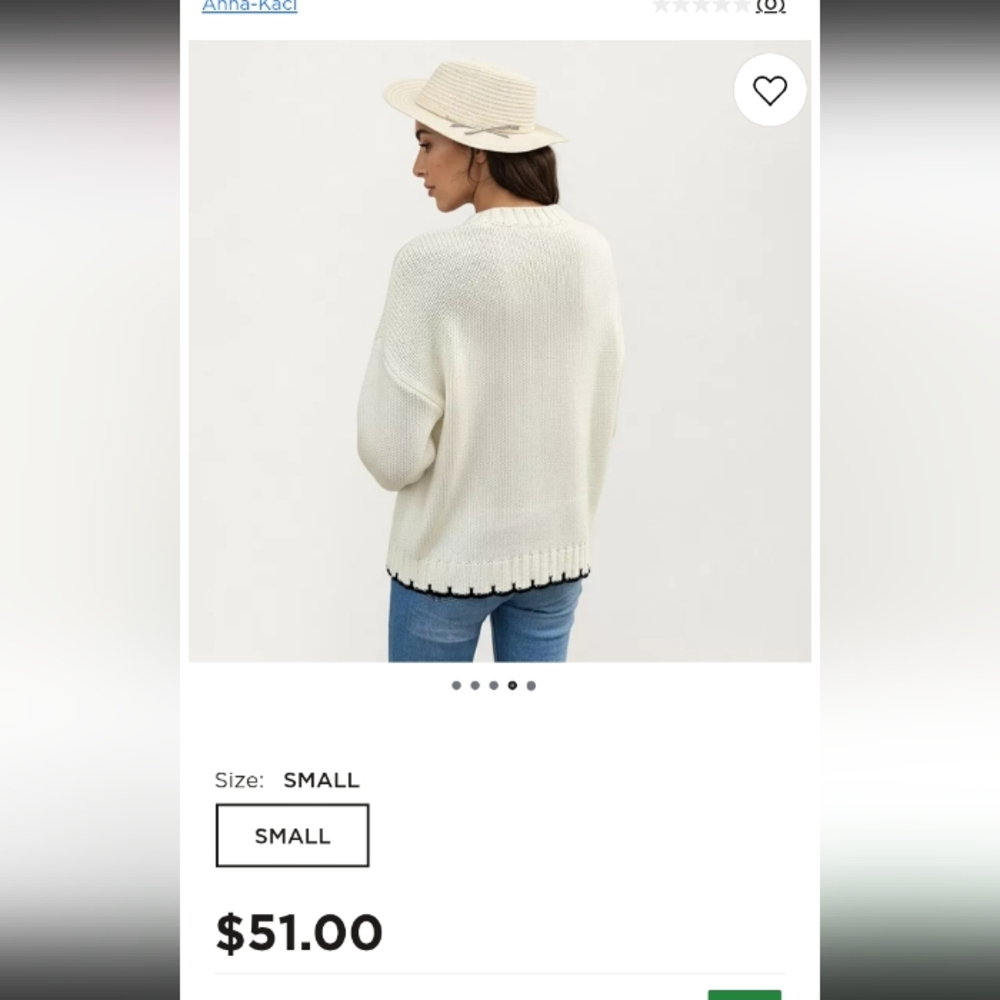 NWT.BKE Women's White and Black Cable Knit Sweater - Picture 10 of 10